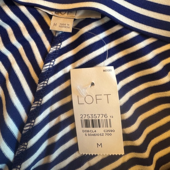 NWT LOFT Navy & White Striped Maxi Skirt M - Picture 7 of 9